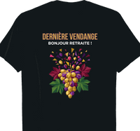 T-shirt viticulteur cadeau retraite coupe homme noir