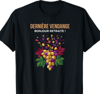 T-shirt viticulteur cadeau retraite coupe homme noir
