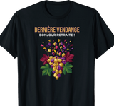 T-shirt viticulteur cadeau retraite coupe homme noir
