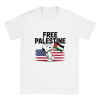 T-Shirt Free Palestine porté en soutien à la paix et aux droits du peuple palestinien.