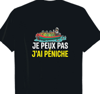 T-shirt noir homme femme Je Peux Pas J'ai Péniche – L'Excuse des Capitaines d'Eau Douce