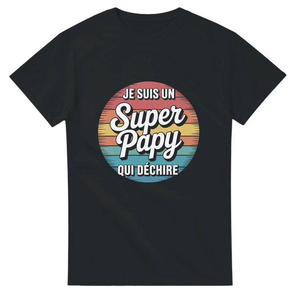 T-shirt JE SUIS UN SUPER PAPY QUI DÉCHIRE – Style Vintage Années 70 🌅
