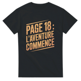T-shirt Page 18 : L'aventure commence – Idée cadeau anniversaire 18 ans