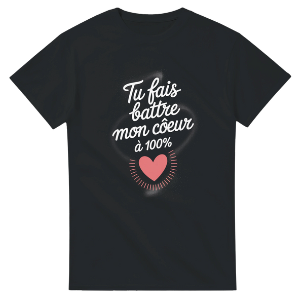 T-shirt couple romantique avec le message 
