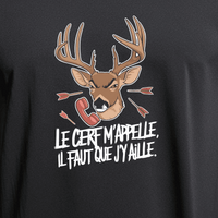 Tee shirt le cerf m'appelle il faut que j'y aille chasseur