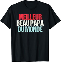 🎨 T-shirt Meilleur Beau Papa du Monde – Typographie Tricolore