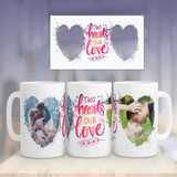 Mug Couple personnalisée 2 photo two hearts one love