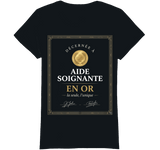 T-Shirt Aide Soignante "Aide Soignante en Or" – Cadeau Retraite Diplôme
