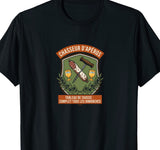 T-shirt noir humour chasseur d'apéros écusson saucisson tire-bouchon pastis – cadeau apéro chasse
