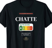 T-shirt noir homme humour adulte chat Nutriscore A – cadeau second degré