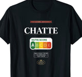 T-shirt noir homme humour adulte chat Nutriscore A – cadeau second degré