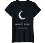 T-shirt noir infirmière de nuit vrais héros ne portent pas de cape