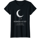 T-shirt noir infirmière de nuit vrais héros ne portent pas de cape