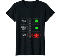 T-shirt noir infirmière mode ON garde 12h café urgent humour
