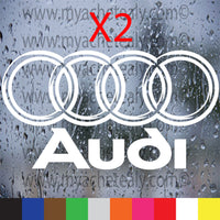 2 Stickers autocollant adhésif Audi logo cercle Portière voiture porte - Myachetealy