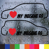 2 Stickers autocollant I love my Megane RS Renault voiture vitre - Myachetealy