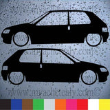 2 Stickers autocollant Peugeot 106 silhouette - Myachetealy