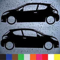 2 Stickers autocollant Peugeot 208 silhouette - Myachetealy