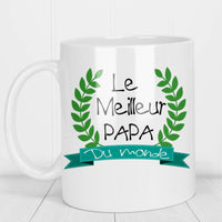 Mug le meilleur papa du monde mode trophée feuille - Myachetealy