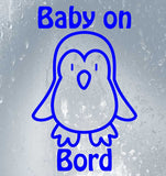 Sticker autocollant Bébé à bord pingouin personnalisé - Myachetealy