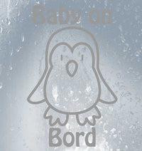 Sticker autocollant Bébé à bord pingouin personnalisé - Myachetealy