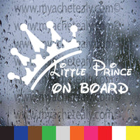 Sticker autocollant Bébé à bord couronne personnalisé prince - Myachetealy