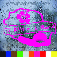 Sticker autocollant Bébé à Bord Carte Réunion 974 Ti cafrine hibiscus - Myachetealy