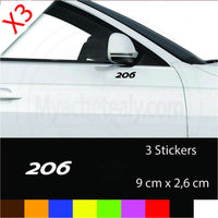 Sticker autocollant Peugeot 206 rétroviseur porte portière Voiture Auto Adhésifs - Myachetealy