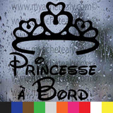 Sticker autocollant princesse bébé à bord fille couronne - Myachetealy