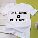 T-shirt humoristique pour homme De la bière et des femmes - Myachetealy