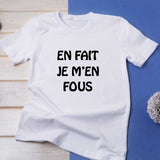 Ce T-shirt humoristique pour homme "En fait, je m'en fous" - Myachetealy
