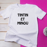 T-shirt Tintin et Minou pour homme rigolo - Myachetealy
