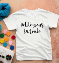 T-shirt "Petite Sœur en Route" pour grand frère / Sœur - Myachetealy