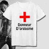 T-shirt Croix rouge donneur d'orgasme homme - Myachetealy
