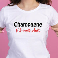 T-shirt Champagne s'il vous plait femme - Myachetealy