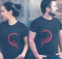 Tee shirt duo couple St valentin cœur One love amour - Myachetealy