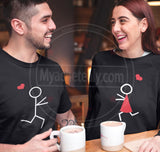 Tee shirt duo couple St valentin cupidon amour romantique - Myachetealy