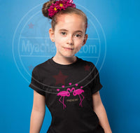 Tee shirt enfant flamant rose prénom personnalisable - Myachetealy