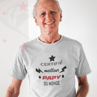 T-shirt Homme certifié meilleur Papi coton - Myachetealy