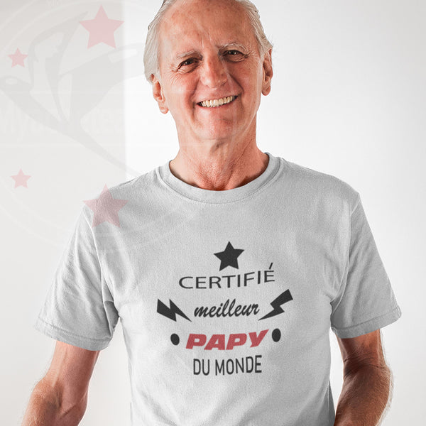T-shirt Homme certifié meilleur Papi coton - Myachetealy