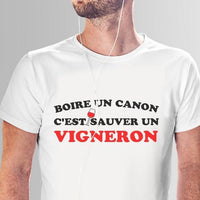 T-shirt boire un canon c'est sauver un vigneron Homme - Myachetealy