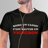 T-shirt boire un canon c'est sauver un vigneron Homme - Myachetealy