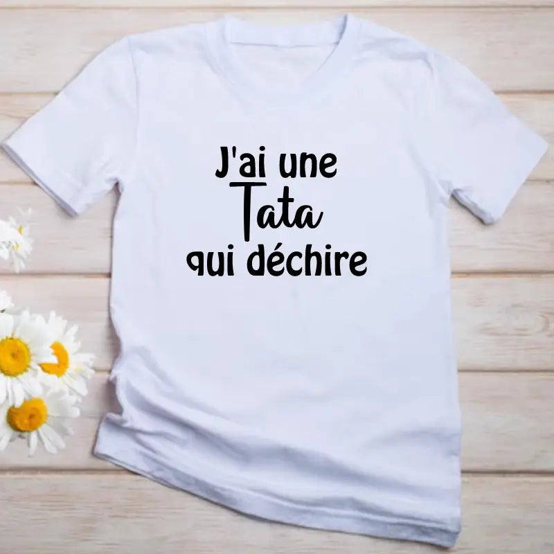 Débardeur « Je Suis Une Tata Qui Déchire » Avec Motif Fleurs - Cadeau Annonce Grossesse, Fête Des Mères