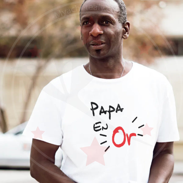 T-shirt Homme Personnalisé Papa en Or - Myachetealy