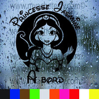 Sticker autocollant Princesse Jasmine Bébé à Bord fille Disney - Myachetealy