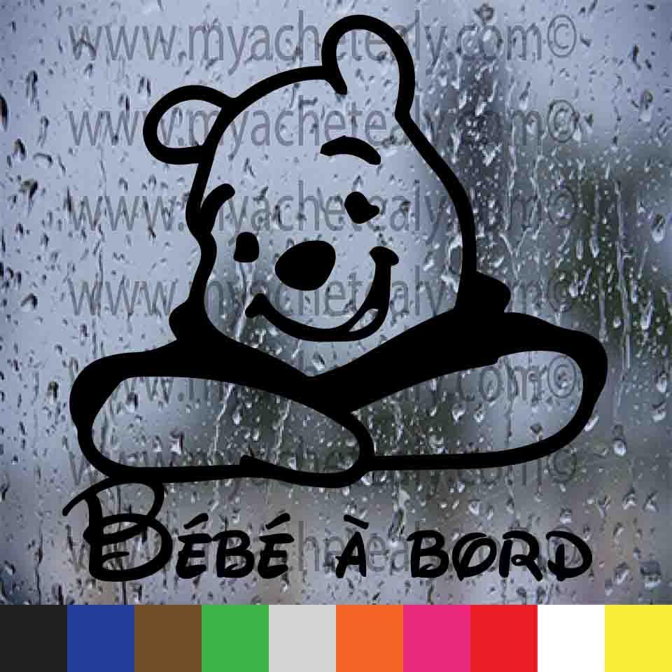 Autocollant "Bébé à Bord" Avec Bébé Porcinet (Winnie L'Ourson) - Dimensions 14 Cm - Vinyle Haute Qualité, Pour Vitre Ou Carrosserie - 9