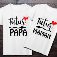T shirt annonce grossesse futur papa coeur - Myachetealy