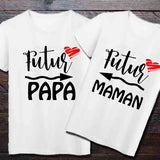 T shirt annonce grossesse futur papa coeur - Myachetealy
