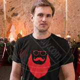 T-shirt Homme papa noël moustache lunette barbe - Myachetealy