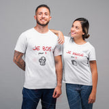 T-shirts duo couple Je bois Je mange pour 2 3 pour femme - Myachetealy